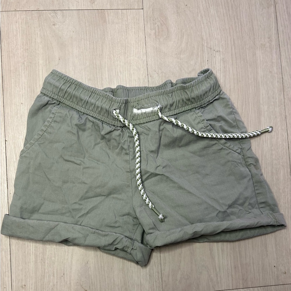 Olive Green Girls Shorts